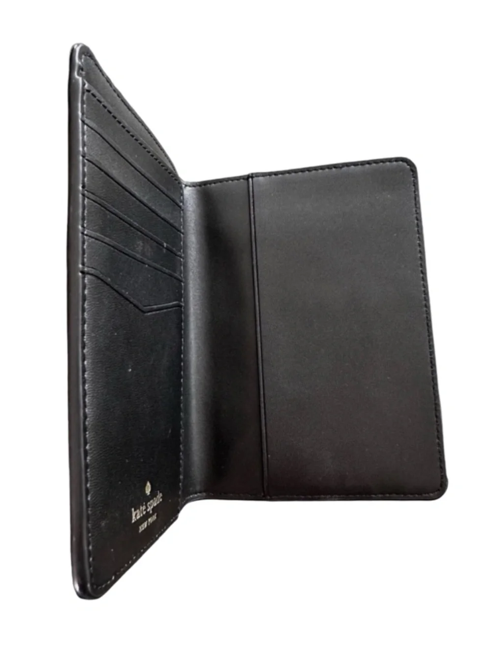 Kate Spade Madison Black Saffiano Leather Passport Case Holder Travel Wallet